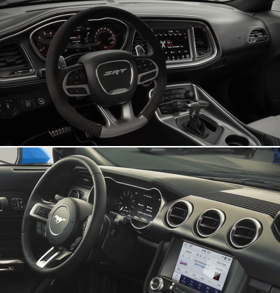 Dodge Challenger vs. Ford Mustang Interior Benefits