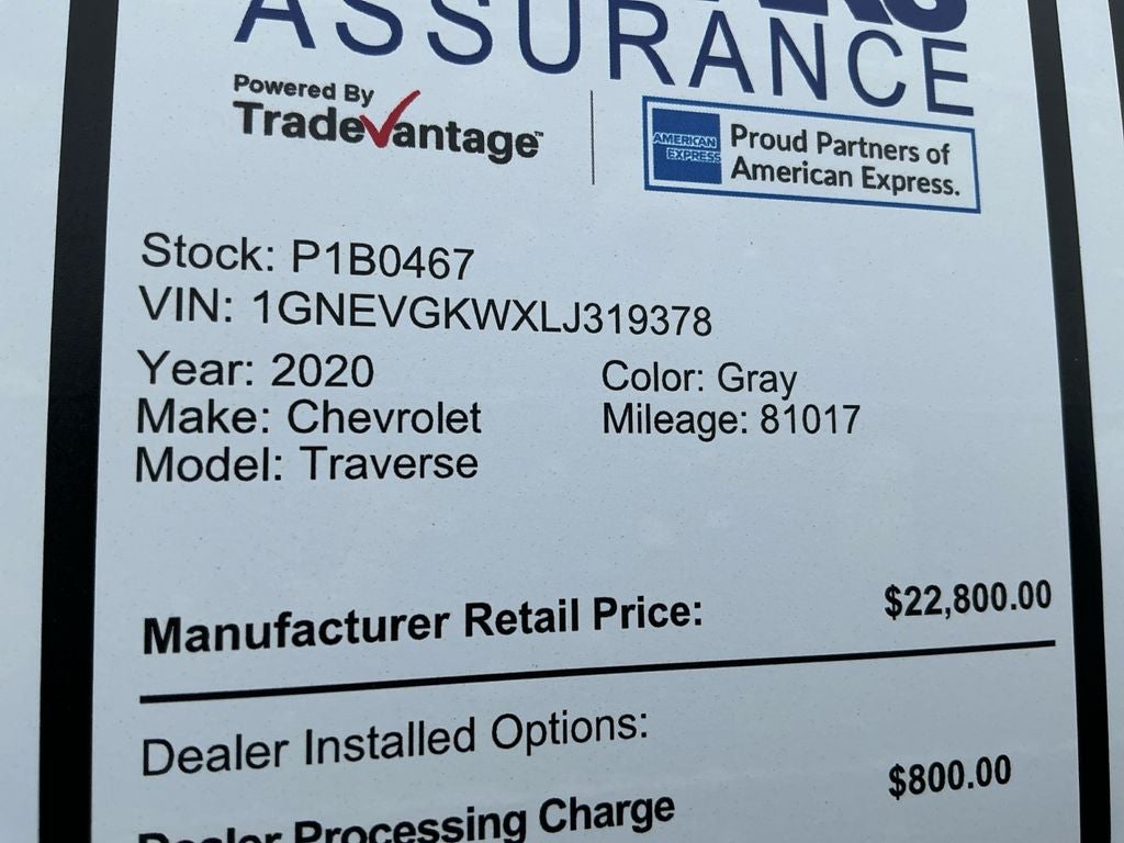 2020 Chevrolet Traverse LT 1LT