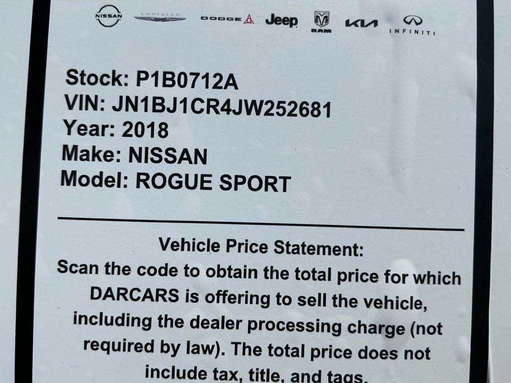 2018 Nissan Rogue Sport SV