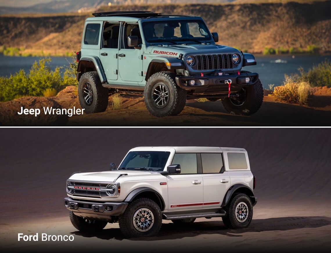 Ford Bronco vs. Jeep Wrangler: Reviews, Specifications & Features