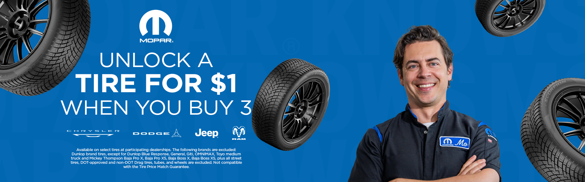Buy 3 Tires, Get the 4th for $1